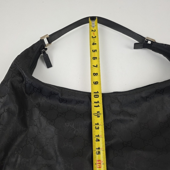Gucci Monogram Nylon Oversized Hobo Travel Black Women's Rare Vintage - Picture 16 of 16